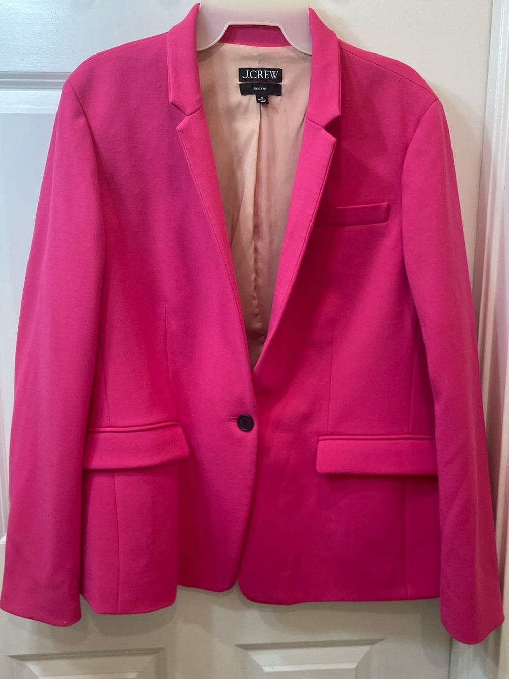J.Crew Regent Hot Pink One Button Blazer Size 18 Tailored Preppy Workwear - Picture 2 of 7